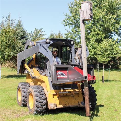 how to pull bushes out with skid steer|Skid Steer Tree and Post Puller Attachments.